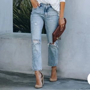 VICI RORY HIGH RISE DISTRESSED DENIM JEANS - NWT